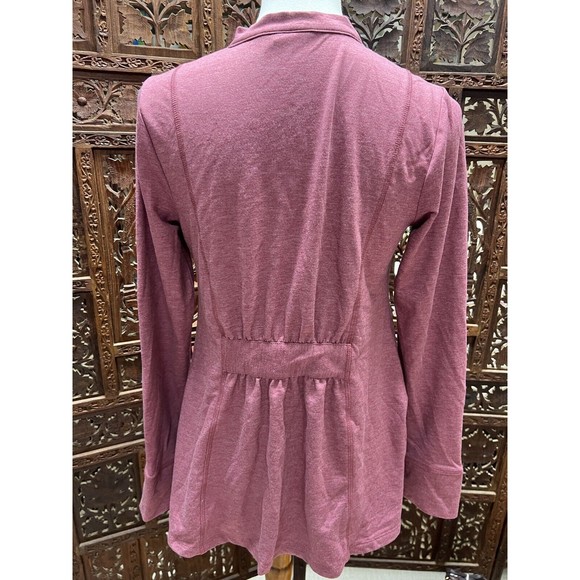 LOGO XS  by Lori Goldstein Rose Mixed Material Athletic Full Zip Jacket - Picture 2 of 4